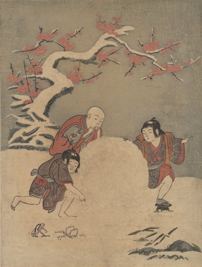 Śnieżna kula, 1770., 1770. autorstwa Suzuki Harunobu