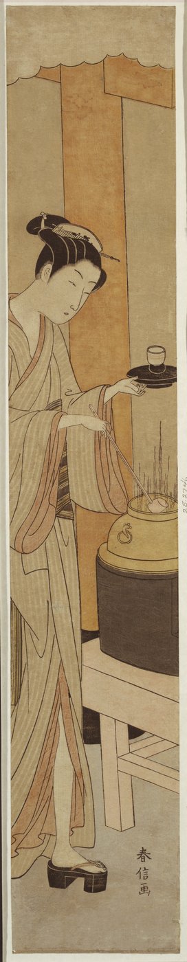 Kelnerka Osen z herbaciarni Kagiya autorstwa Suzuki Harunobu