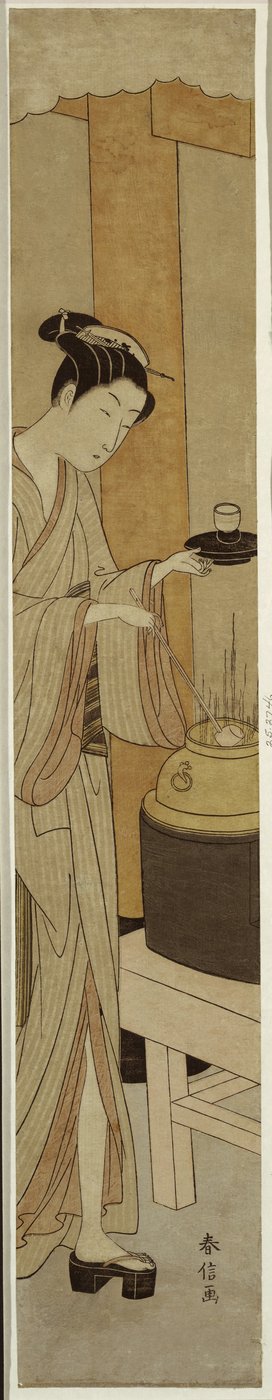 Kelnerka Osen z herbaciarni Kagiya, ok. 1769-70 autorstwa Suzuki Harunobu