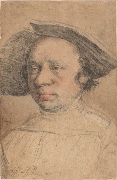 Portret mężczyzny w kapeluszu z szerokim rondem autorstwa Swiss 16th Century after Hans Holbein the Younger