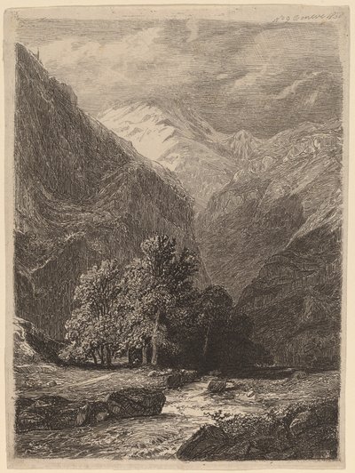 Górzysty krajobraz autorstwa Swiss 19th Century