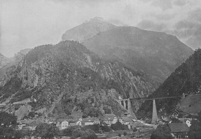 Amsteg, Gotthard Line (zdjęcie czarno-białe) autorstwa Swiss Photographer