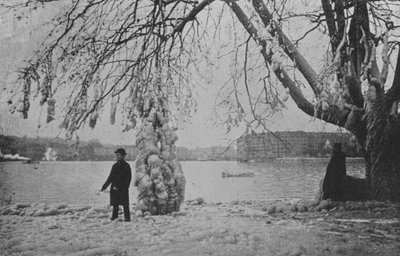 W Eaux-Vives w Genewie, zima 1896 (zdjęcie czarno-białe) autorstwa Swiss Photographer