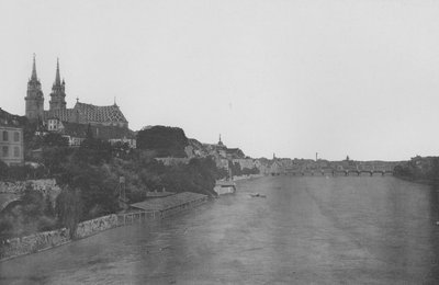 Bazylea, Katedra i Ren (zdjęcie czarno-białe) autorstwa Swiss Photographer