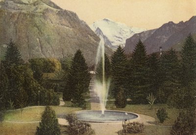 Oberland Berneński: Interlaken, Kurgarten (kolorowe zdjęcie) autorstwa Swiss Photographer