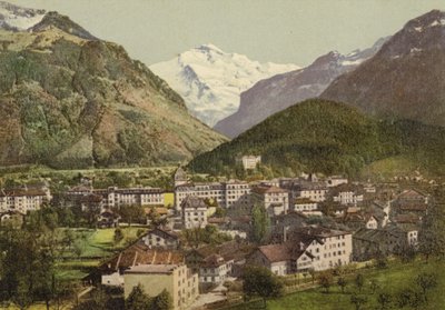 Oberland Berneński: Interlaken, widok całkowity (kolorowe zdjęcie) autorstwa Swiss Photographer