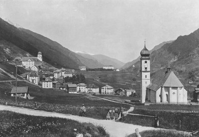 Disentis, Vue generale (zdjęcie czarno-białe) autorstwa Swiss Photographer
