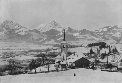 Le Moleson, widok z Broc, Gruyere (zdjęcie czarno-białe) autorstwa Swiss Photographer