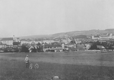 Porrentruy, widok ogólny (zdjęcie czarno-białe) autorstwa Swiss Photographer