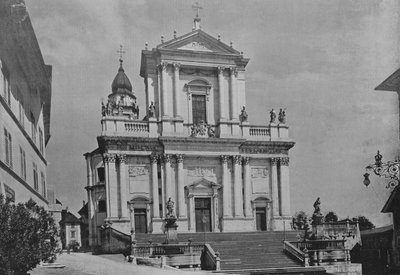 Solothurn, Katedra St. Ours (zdjęcie czarno-białe) autorstwa Swiss Photographer