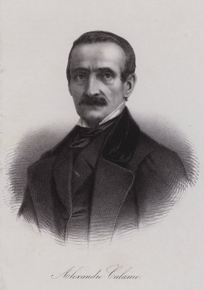 Alexandre Calame , szwajcarski malarz krajobrazu (grafika) autorstwa Swiss School