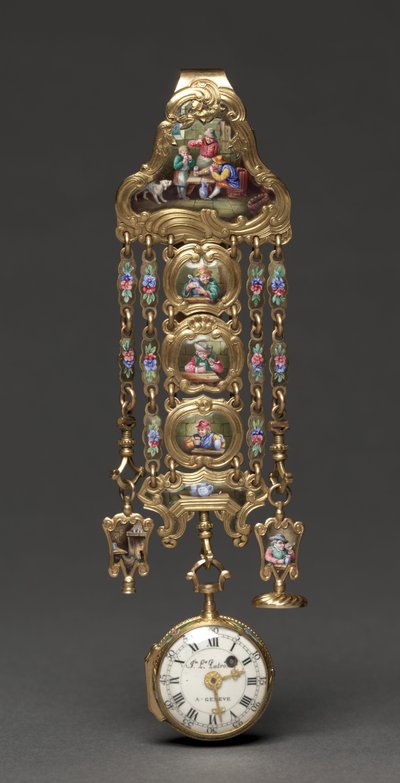 Zegarek Chatelaine, połowa XIX wieku (metal i emalia) autorstwa Swiss School