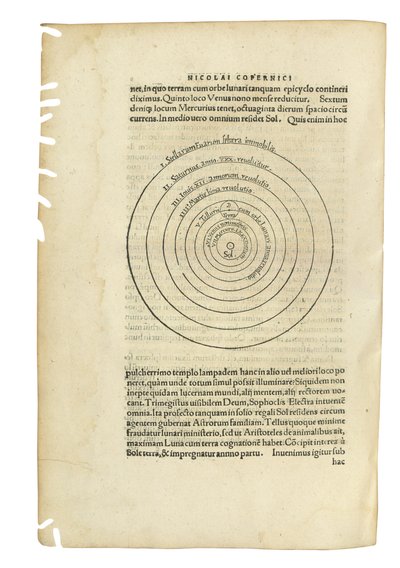 „O obrotach celestium” Mikołaja Kopernika i „Narracja Prima de Libris Revolutionum Nicolai Copernici” Georga Johana Rheticusa, dwie prace w jednym tomie, Bazylea, 1566-67 autorstwa Swiss School