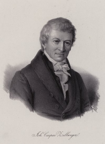 Johann Caspar Zellweger, szwajcarski przedsiębiorca tekstylny i filantrop (grafika) autorstwa Swiss School