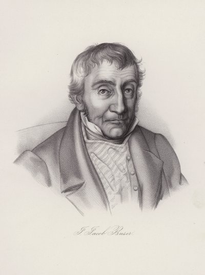 Johann Jakob Buser , szwajcarski polityk (Grawerowanie) autorstwa Swiss School