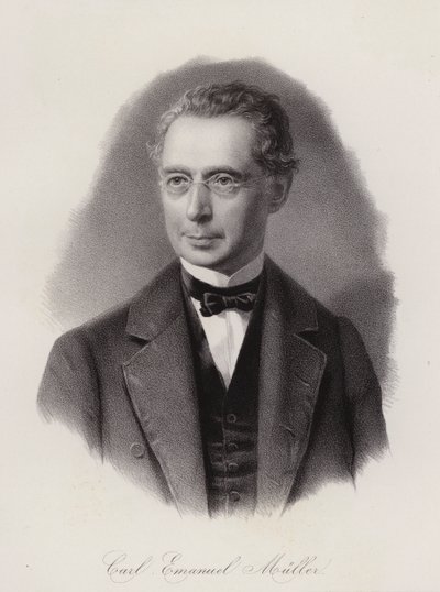 Karl Emanuel Muller, szwajcarski inżynier budownictwa i polityk (grafika) autorstwa Swiss School