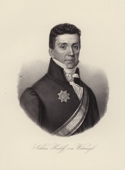 Niklaus Rudolf von Wattenwyl, szwajcarski generał i ostatni burmistrz Restauracji w Bernie (rycina) autorstwa Swiss School