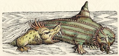 Stworzenia morskie, ilustracja z "Historiae Animalium" Conrada Gesnera autorstwa Swiss School