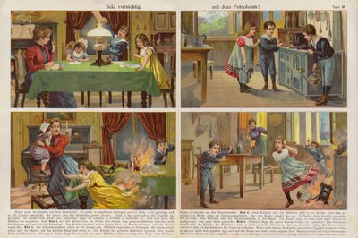 Ostrożność podczas używania ropy naftowej (chromolitho) autorstwa Swiss School