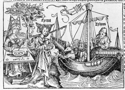 Ulisses i jego towarzysze przemienieni w świnie przez magika Kirke – w „Kosmosografii” Sebastiana Munstera, Bazylea 1558 autorstwa Swiss School