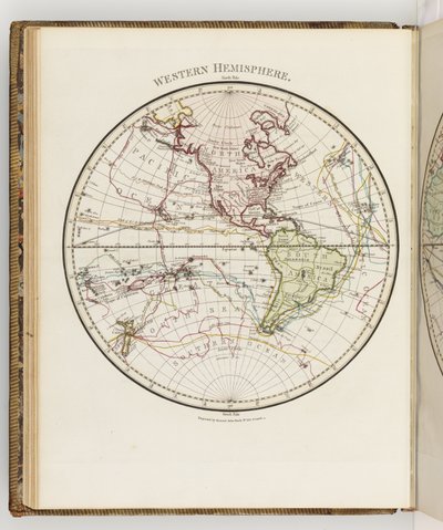Mapa półkuli zachodniej, ilustracja z „Dziennika podróży na morza południowe: na statku Jego Królewskiej Mości The Endeavour” autorstwa Sydney (after) Parkinson