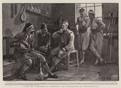 Po masakrach Ormian Baszibazouk w Konstantynopolu autorstwa Sydney Prior Hall