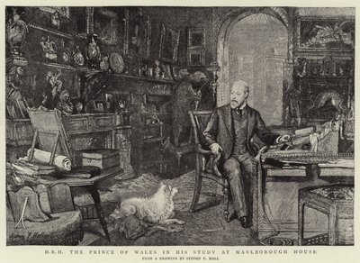 H R H Książę Walii w swoim gabinecie w Marlborough House autorstwa Sydney Prior Hall