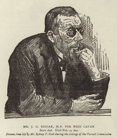 Pan J G Biggar, poseł na West Cavan autorstwa Sydney Prior Hall