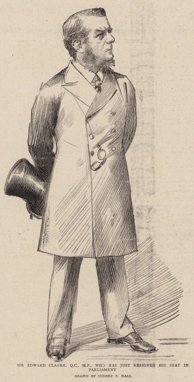 Sir Edward Clarke, QC, poseł, który właśnie zrezygnował z mandatu w Parlamencie autorstwa Sydney Prior Hall