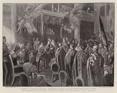 Inwestytura Lorda Iveagha jako Rycerza Zakonu Świętego Patryka autorstwa Sydney Prior Hall