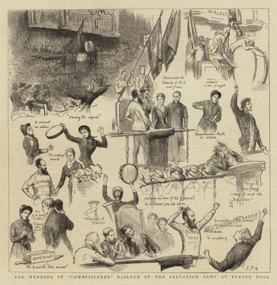 Ślub komisarza Railtona Armii Zbawienia w Exeter Hall autorstwa Sydney Prior Hall