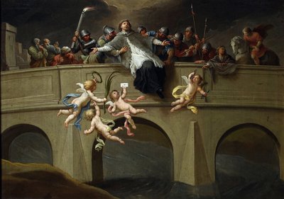 Le martyre de Jean Nepomucene (1345-1393) - Martyrdom of Saint John Nepomuk par Czechowicz, Szymon (1689-1775). Oil on canvas, size : 61x86,5, c. 1750, Muzeum Narodowe, Warsaw autorstwa Szymon Czechowicz