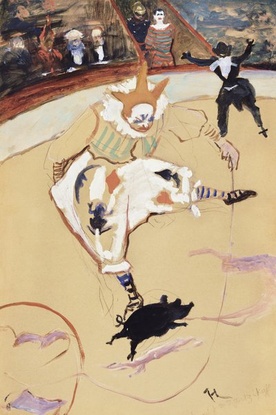 W cyrku Fernando Medrano z prosiakiem (ok. 1889 r.) autorstwa TOULOUSE LAUTREC