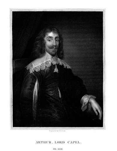 Arthur Capel, 1. baron Capel, angielski rojalista, 1825. autorstwa T. A. Dean