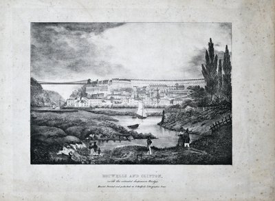 Hotwells i Clifton, ok. 1831 r. (litografia na papierze) autorstwa T. Bedford