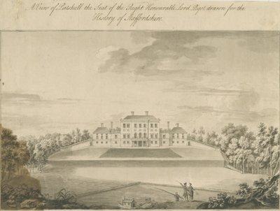 Patshull House: rysunek rozmyty w sepii, bd [koniec XVIII w.] autorstwa T Carter