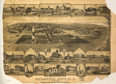 Atlantic City, N.J. 1880. LOC 75694710 autorstwa T. J. Shepherd Landis
