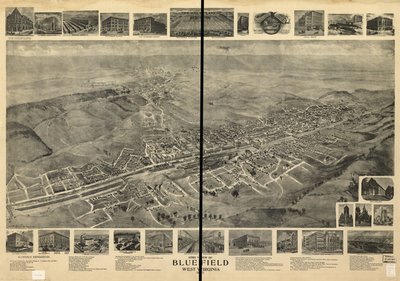 Widok Aero Bluefield, Wirginia Zachodnia 1911 autorstwa T. M. Fowler