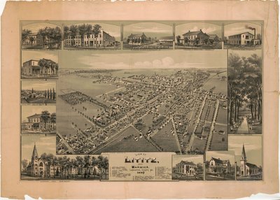 Widok Lititz i Warwick, hrabstwo Lancaster, Pa.: 1887 autorstwa T. M. Fowler