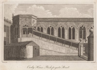 Crosby Hall, Bishopsgate Street, Londyn autorstwa T. Prattent