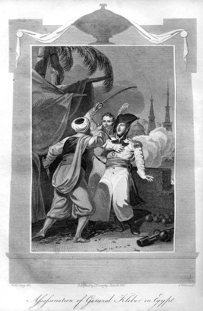 Zabójstwo generała Klébera w Egipcie, 1816 r. autorstwa T. Wallis