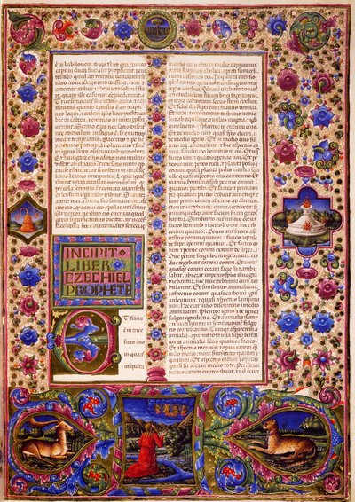 Incipit z Księgi Ezechiela, z tomu II Biblii Borso d