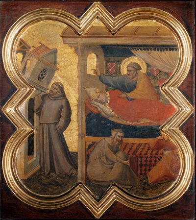 Życie św. Franciszka: Sen Innocentego III - Fresk autorstwa Taddeo Gaddi