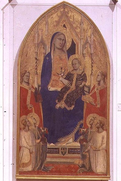 Madonna z Dzieciątkiem na tronie SS. Maria Magdalena, Katarzyna Aleksandryjska i aniołowie autorstwa Taddeo Gaddi