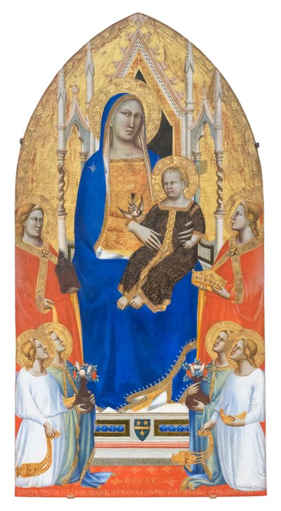 Madonna z Dzieciątkiem na tronie ze św. Marią Magdaleną, św. Katarzyną Aleksandryjską i aniołami autorstwa Taddeo Gaddi