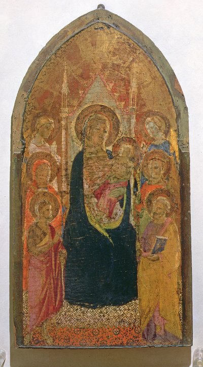 Madonna z Dzieciątkiem ze świętymi (tempera na panelu) autorstwa Taddeo Gaddi