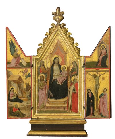 Tryptyk (tempera na złotym panelu ziemi) autorstwa Taddeo Gaddi