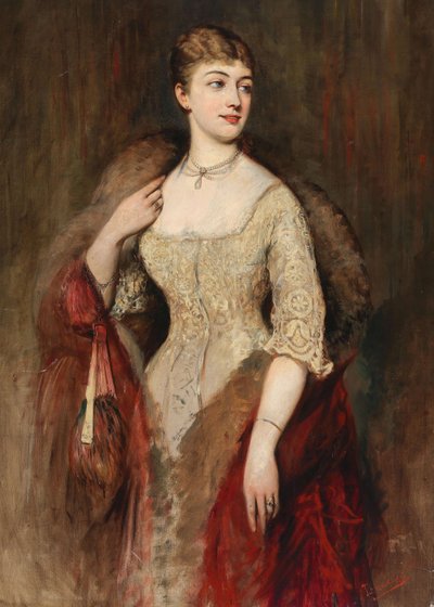 Portret śpiewaczki Josephine de Reszke 1855-1891, 1879. autorstwa Tadeusz Ajdukiewicz