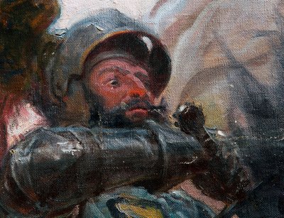 Bitwa pod Grunwaldem Detal, 1910 autorstwa Tadeusz Popiel