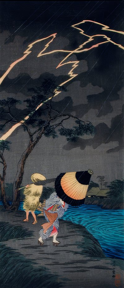 Burza w pobliżu Tateishi autorstwa Takahashi Hiroaki
